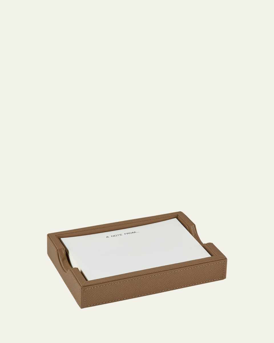 Leather Memo Tray with 100 "A Note From" Note Cards